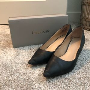 Well worn Flight Attendant work shoes.